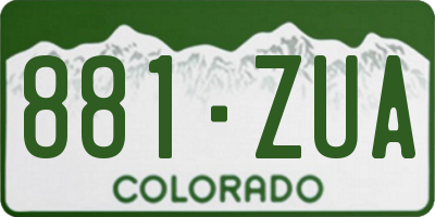 CO license plate 881ZUA