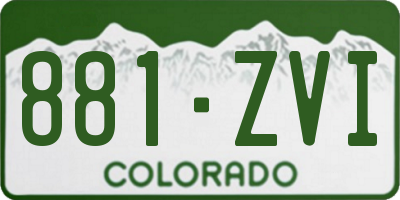 CO license plate 881ZVI