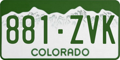 CO license plate 881ZVK