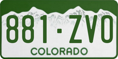 CO license plate 881ZVO