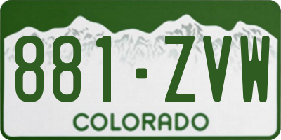 CO license plate 881ZVW