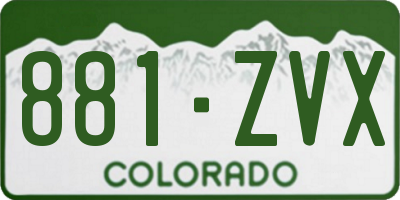 CO license plate 881ZVX
