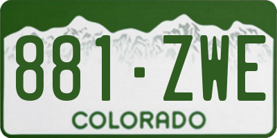 CO license plate 881ZWE