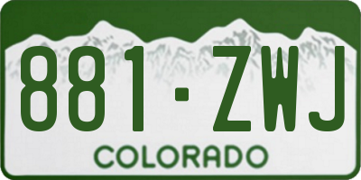 CO license plate 881ZWJ