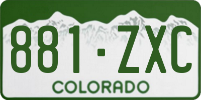 CO license plate 881ZXC