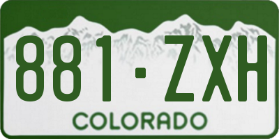 CO license plate 881ZXH