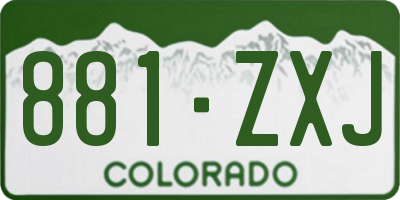 CO license plate 881ZXJ