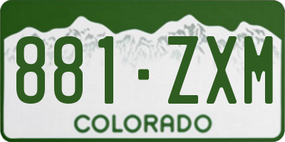 CO license plate 881ZXM