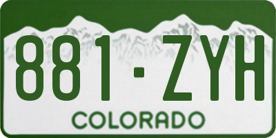 CO license plate 881ZYH