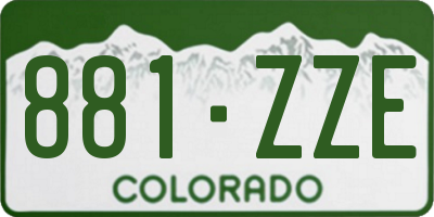 CO license plate 881ZZE