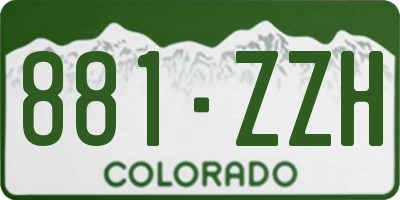 CO license plate 881ZZH