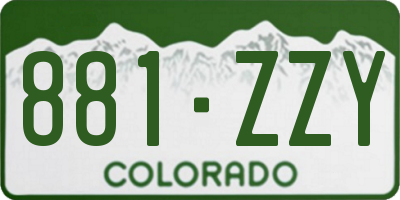 CO license plate 881ZZY