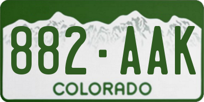 CO license plate 882AAK