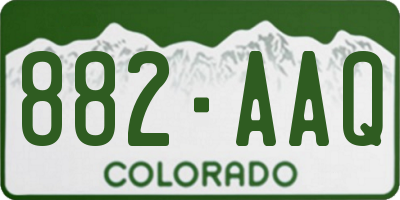 CO license plate 882AAQ
