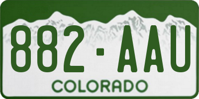 CO license plate 882AAU