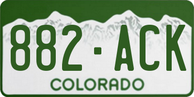 CO license plate 882ACK