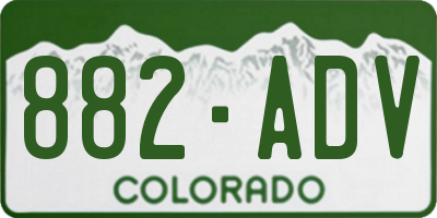 CO license plate 882ADV