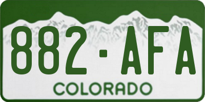 CO license plate 882AFA