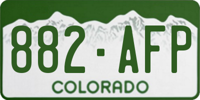 CO license plate 882AFP