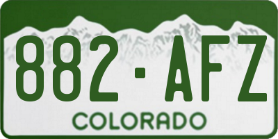 CO license plate 882AFZ