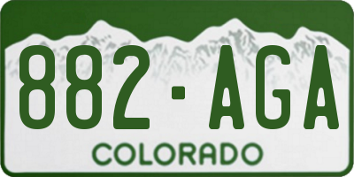 CO license plate 882AGA