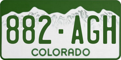 CO license plate 882AGH