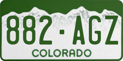 CO license plate 882AGZ