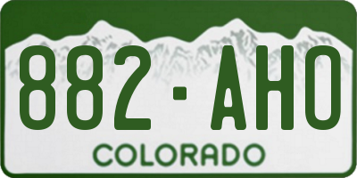 CO license plate 882AHO