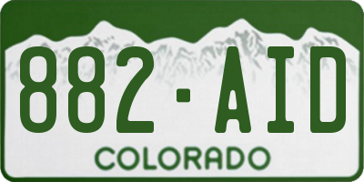 CO license plate 882AID