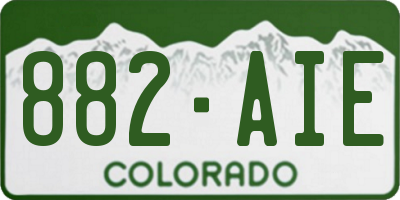 CO license plate 882AIE