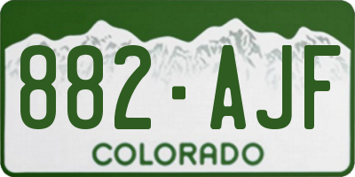 CO license plate 882AJF