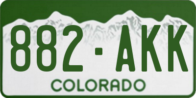 CO license plate 882AKK