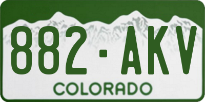 CO license plate 882AKV