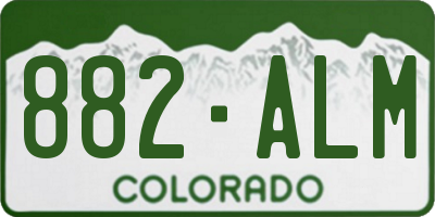 CO license plate 882ALM
