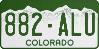CO license plate 882ALU