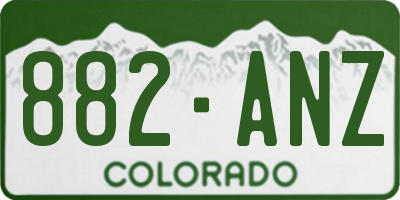 CO license plate 882ANZ