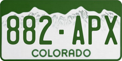 CO license plate 882APX