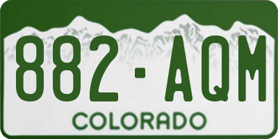 CO license plate 882AQM