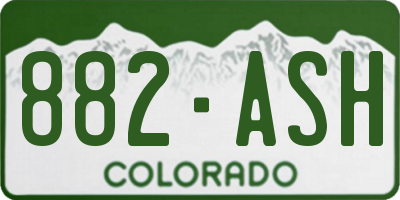 CO license plate 882ASH