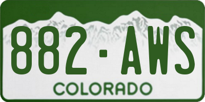 CO license plate 882AWS