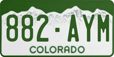 CO license plate 882AYM
