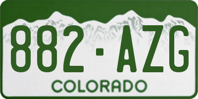 CO license plate 882AZG