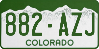 CO license plate 882AZJ