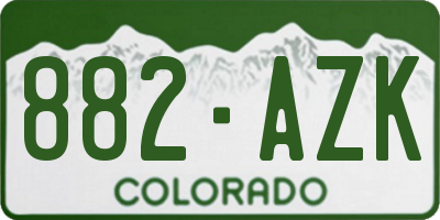 CO license plate 882AZK