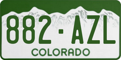 CO license plate 882AZL