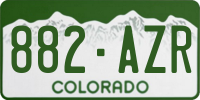 CO license plate 882AZR