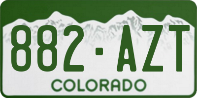 CO license plate 882AZT