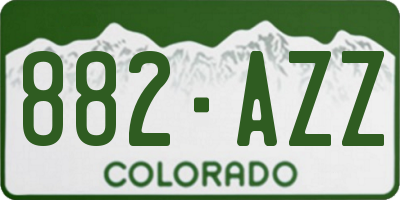 CO license plate 882AZZ