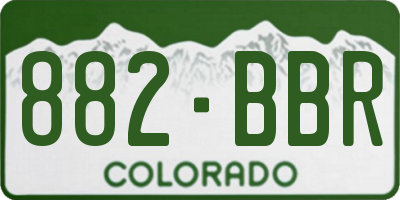 CO license plate 882BBR