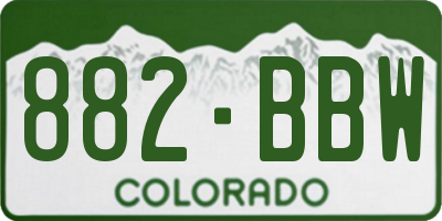 CO license plate 882BBW
